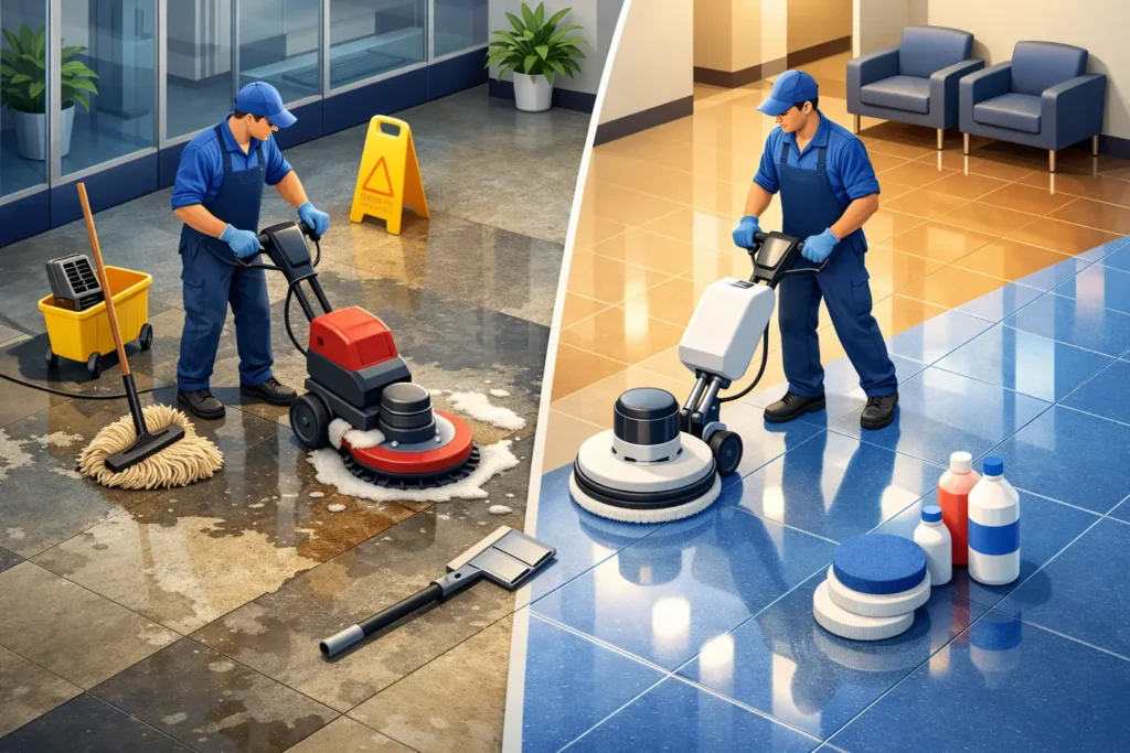 Commercial Floor Stripping and Waxing That Lasts