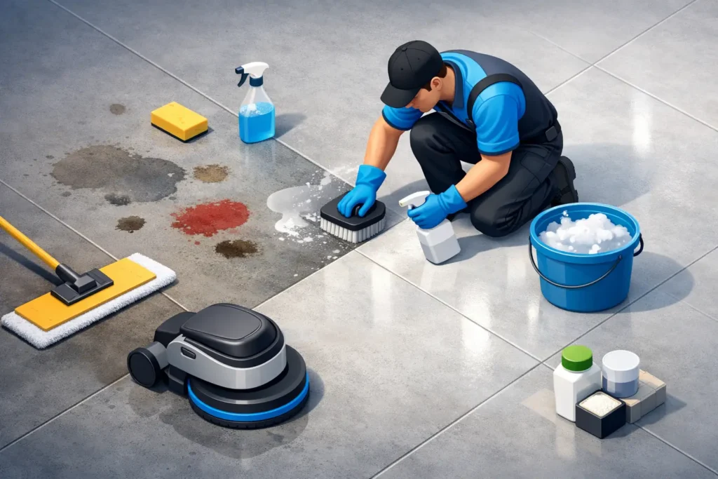 How to Remove Stains From a Concrete Floor