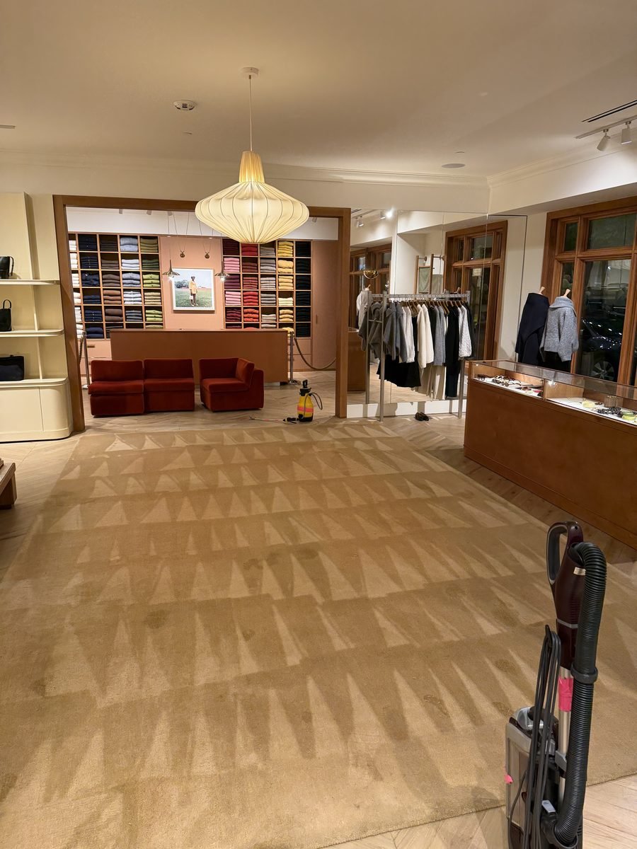 Large retail store rug after professional cleaning